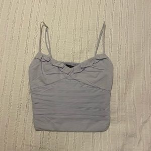 Zara Light Blue Ruched Crop Top